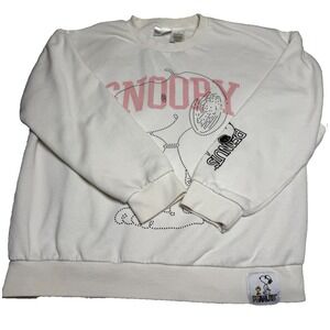Peanuts Snoopy white graphic long sleeve sweatshirt casual Size Medium
